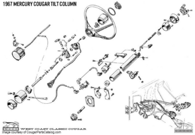 1967 Tilt / Tilt-a-way Column Exploded View 